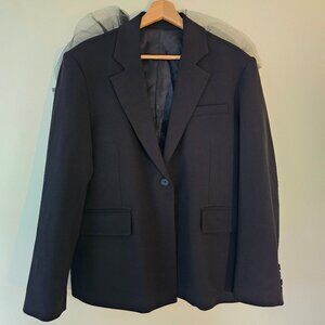 Golden Rod Black Statement Blazer with Back Cut-Outs & Tulle Ruffle – Size M/L